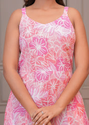 Floral Printed A-Line Midi Dress for Women