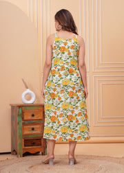 Floral Printed Sleeveless Dress for Women