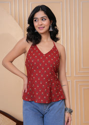 Women Maroon Printed Top