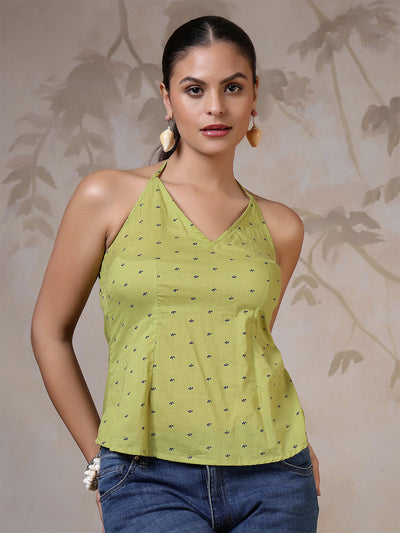 Women Green Printed Top