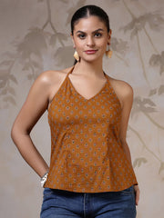Women Mustard Printed Top