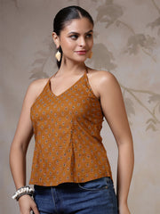Women Mustard Printed Top