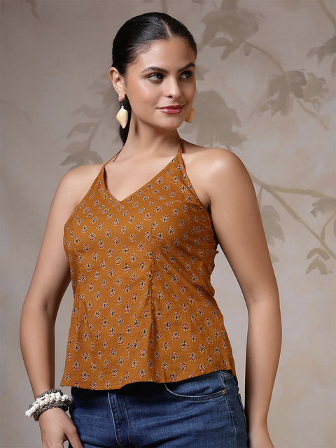 Women Mustard Printed Top