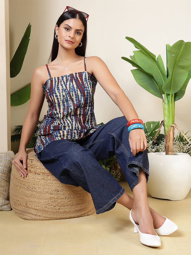 Women Multicolore Printed Straight Tunic