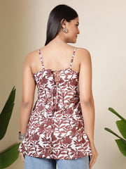Women Off White Printed Straight Tunic