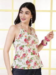 Women White Printed Straight Tunic