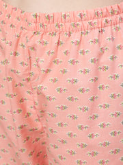 Women Pink Ethnic Printed Kurta With Palazzo And Dupatta