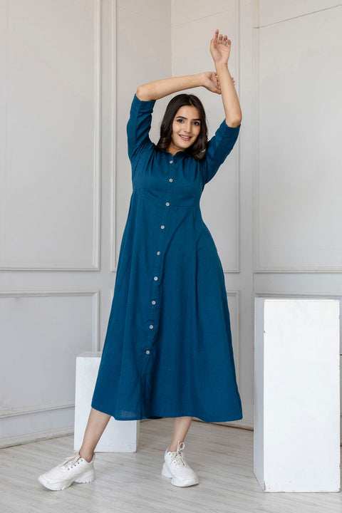 solid flared dress Solid V-Neck Velvet Fit & Flare Dress