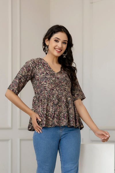 Women Multi Printed Peplum Tunic