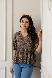 Women Multi Printed Peplum Tunic