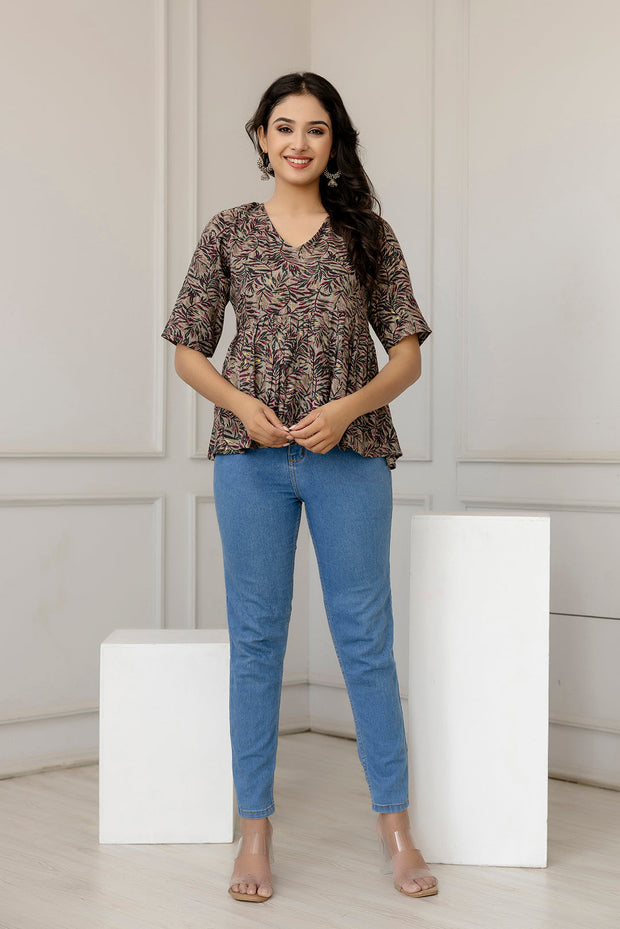 Women Multi Printed Peplum Tunic