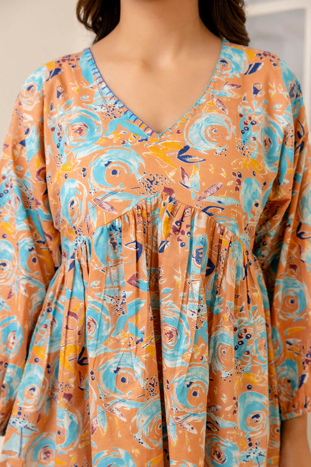 Women Multi Printed Peplum Tunic