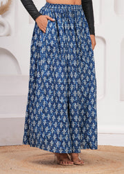 Women Blue Ethnic Printed Flared Skrit