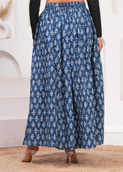 Women Blue Ethnic Printed Flared Skrit