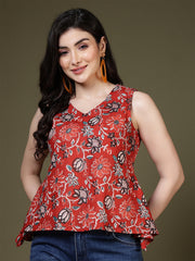 Floral Printed Peplum Tunic
