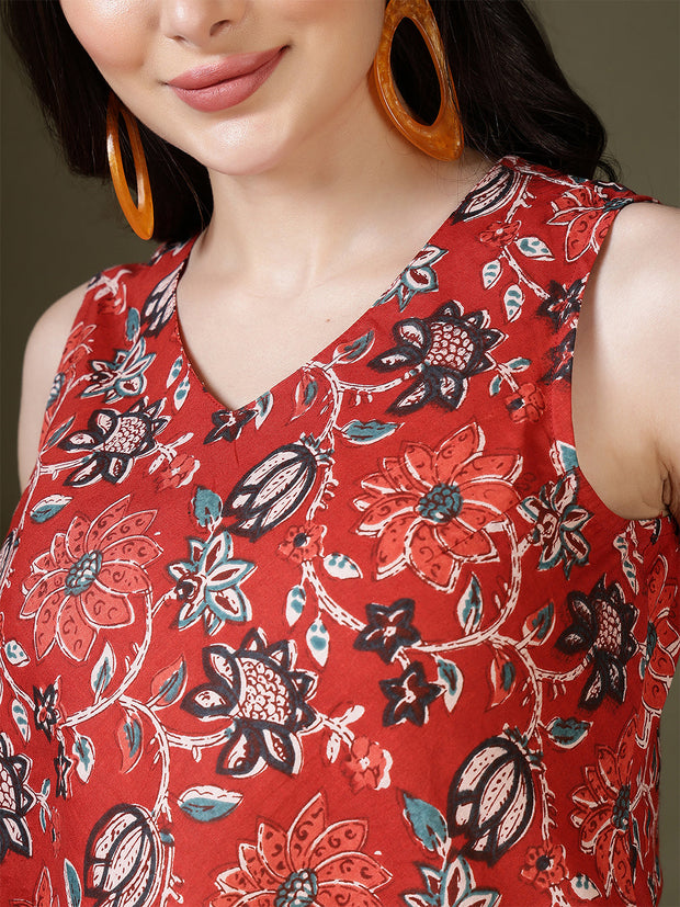 Floral Printed Peplum Tunic