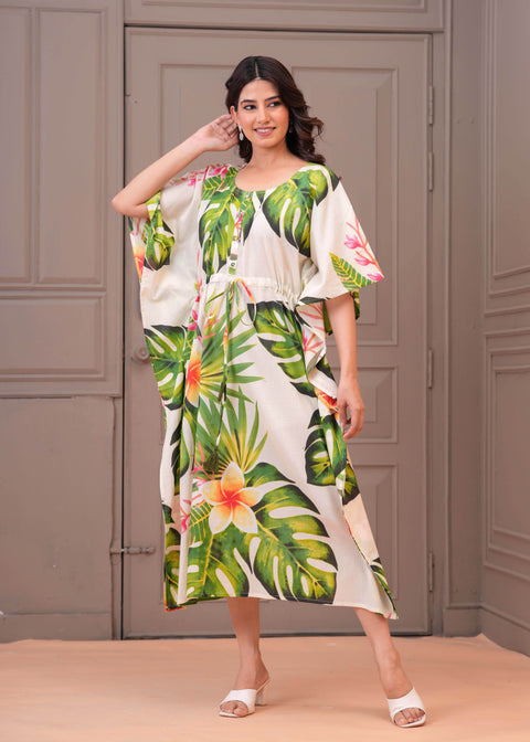 Multicolour Printed Kaftaan Maternity Dress for Women