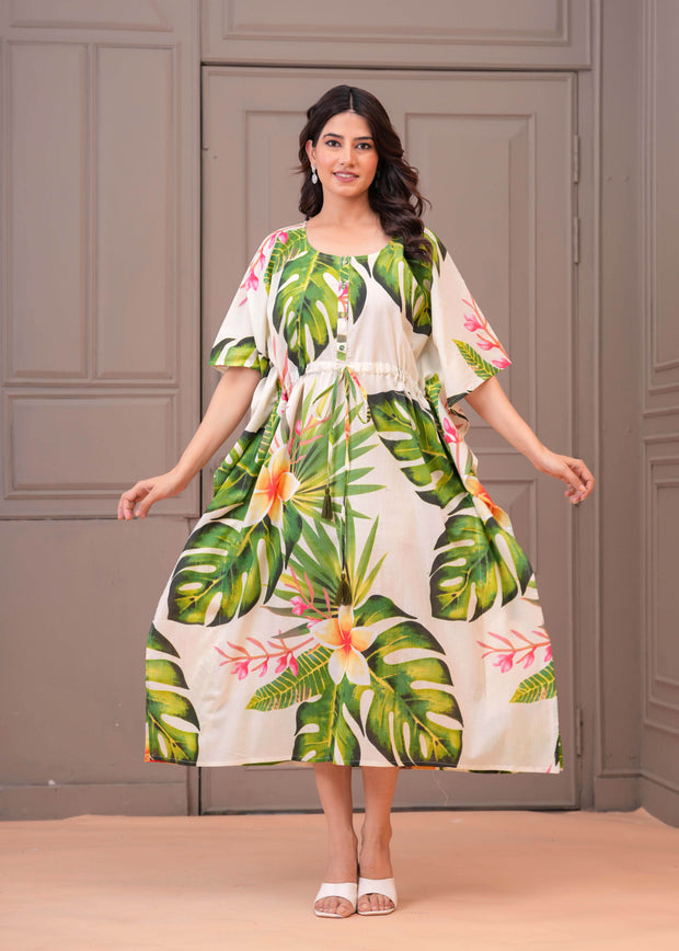 Multicolour Printed Kaftaan Maternity Dress for Women
