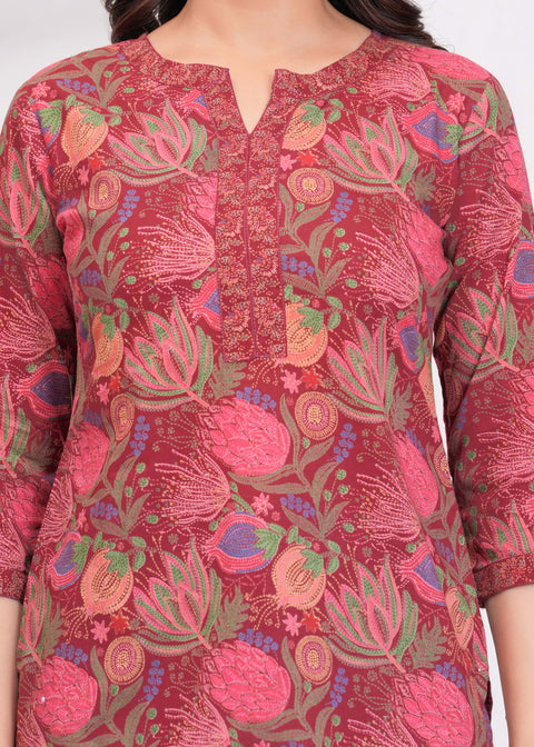Floral Printed Straight Tunic for Women