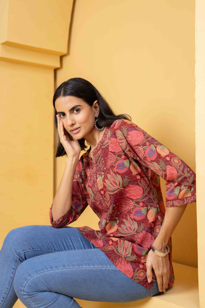 Floral Printed Straight Tunic for Women