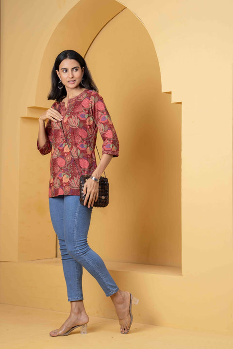 Floral Printed Straight Tunic for Women