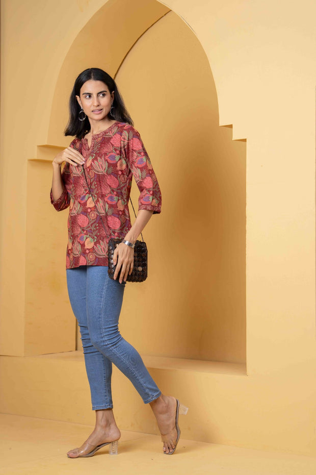 Floral Printed Straight Tunic for Women