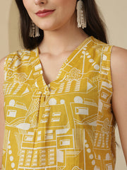 Yellow Sleeveless Top for Women