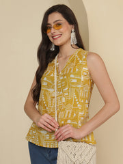 Yellow Sleeveless Top for Women