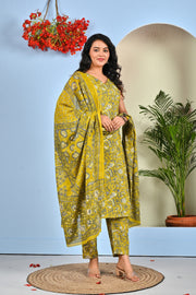 Floral Printed Kurta Set with Dupatta for Women