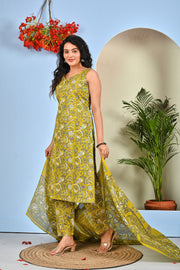 Floral Printed Kurta Set with Dupatta for Women