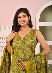 Floral Printed Kurta Set with Dupatta for Women