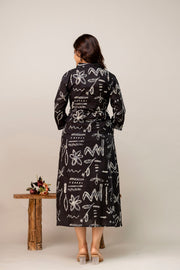 Black Printed Dress fro Women