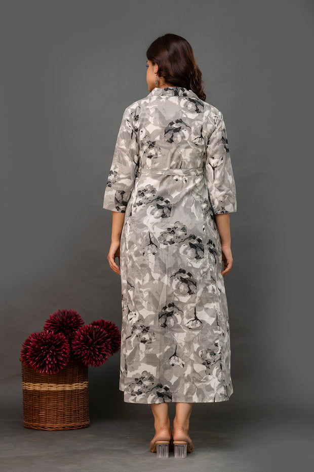 Grey Printed Dress fro Women