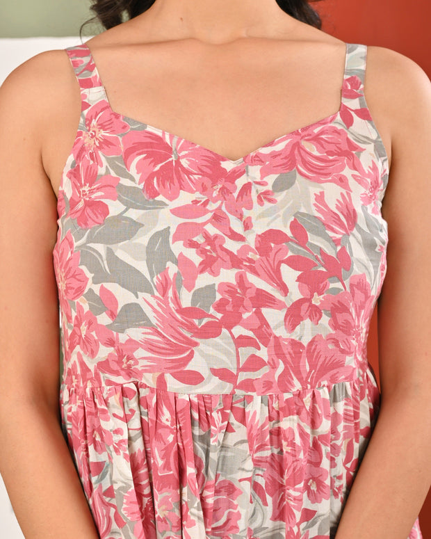 Pink Printed Dress for Women