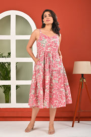 Pink Printed Dress for Women