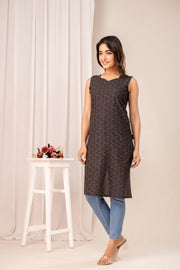 Black Printed Kurta for Women