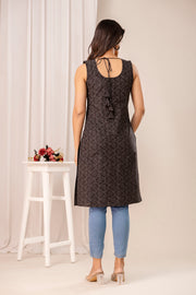 Black Printed Kurta for Women