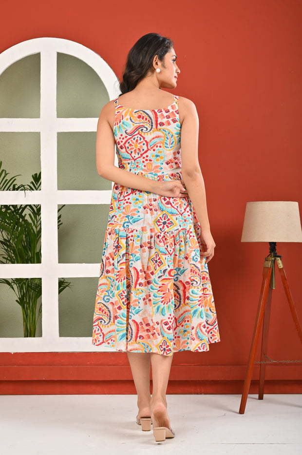 Multicolor Printed Dress for Women