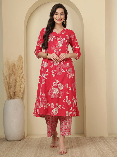 Pink Printed Co-Ord Set for Women