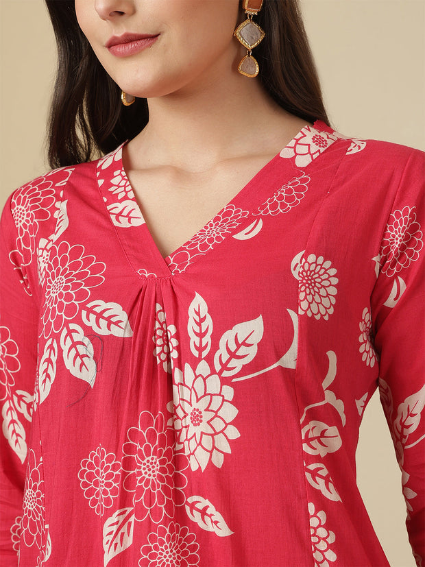 Pink Printed Co-Ord Set for Women