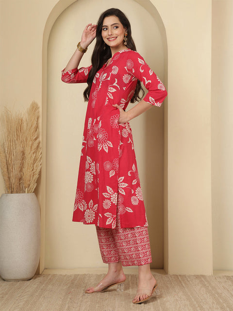 Pink Printed Co-Ord Set for Women