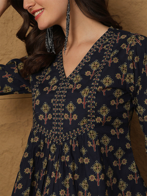 Blue Printed Top for Women