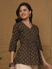 Brown Printed Top for Women