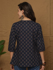 Blue Printed Top for Women