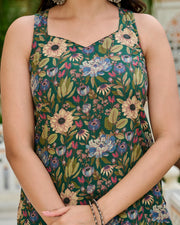 Green Floral Printed Kurta Set with Dupatta for Women