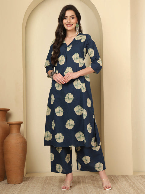 Blue Printed Co-Ord Set for Women