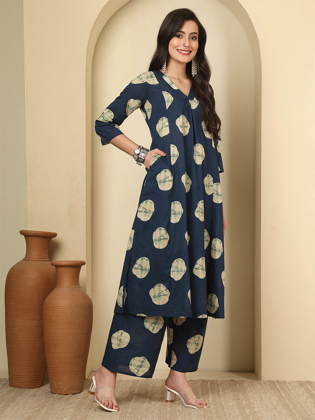 Blue Printed Co-Ord Set for Women
