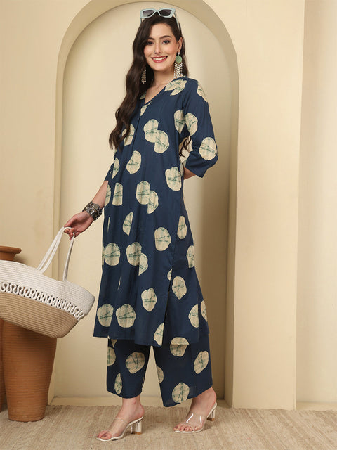 Blue Printed Co-Ord Set for Women