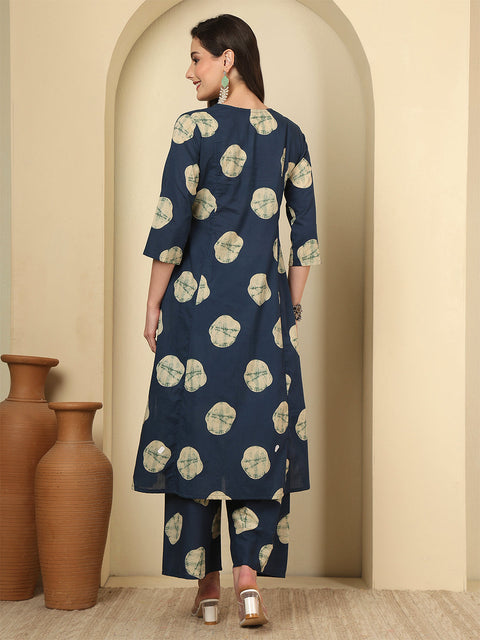 Blue Printed Co-Ord Set for Women