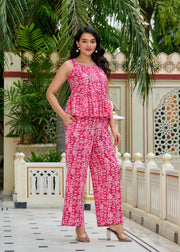 Pink Printed Co-Ord Set for Women